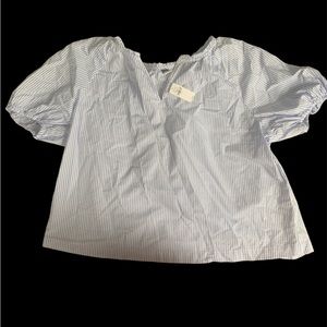 Old Navy Blue and White Striped Blouse
